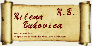 Milena Bukovica vizit kartica